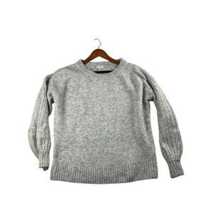 Max Studio Womens Sweater L Gray Wool Blend Crew Neck Pullover